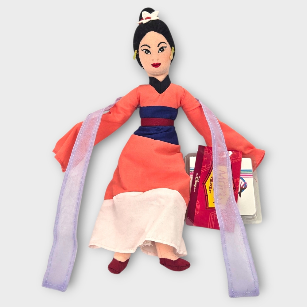 NWT Disney Store TRADITIONAL MULAN PINK Bean Bag Plush Stuffed Doll NEW O9 - Picture 2 of 7